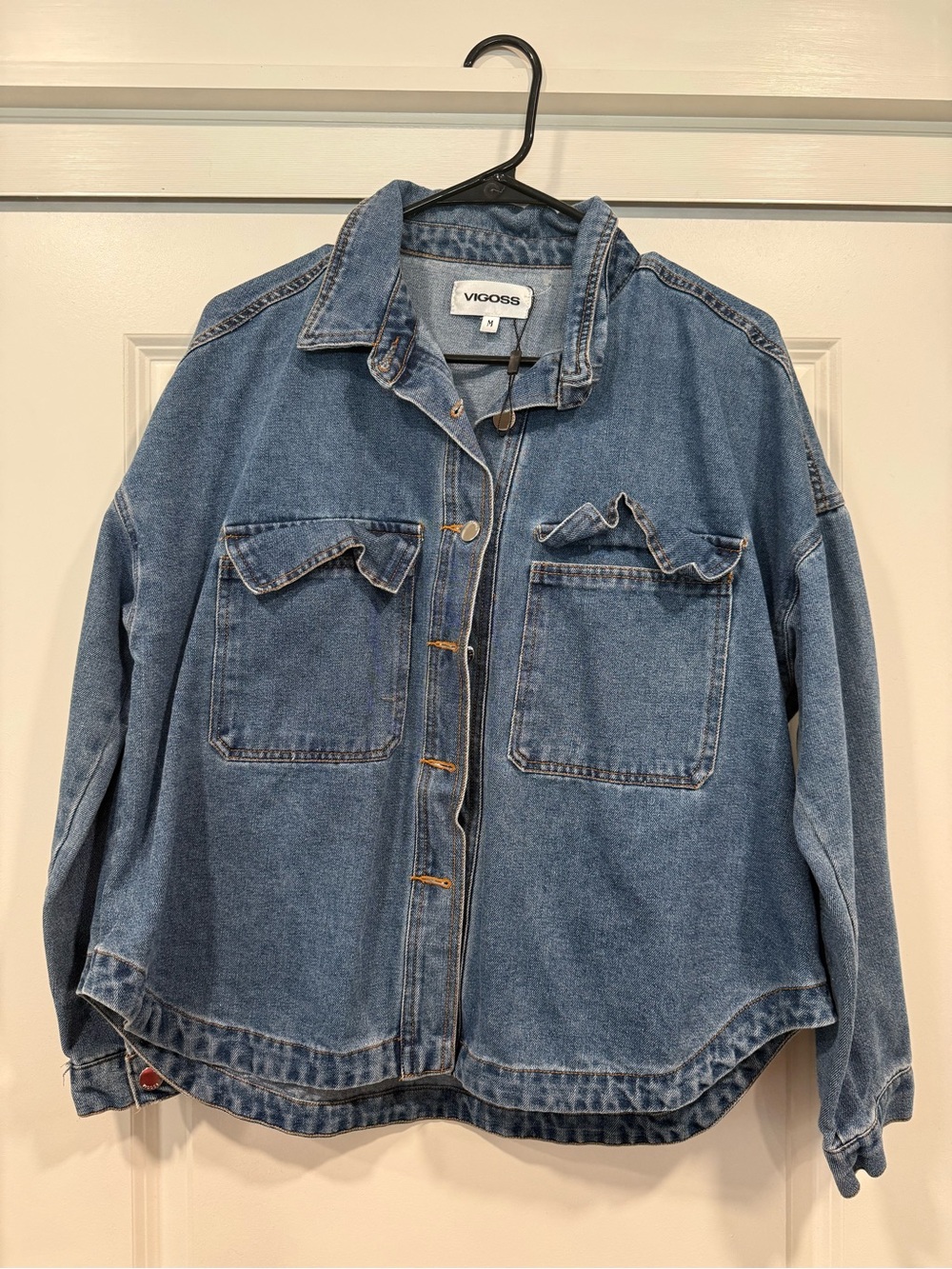 Vigoss Blue Relaxed Fit Denim Jacket